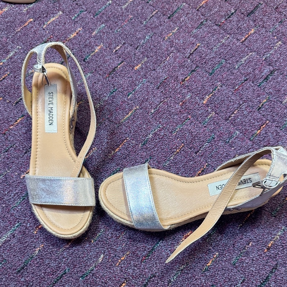 Steve Madden Metallic Silver Sandals
